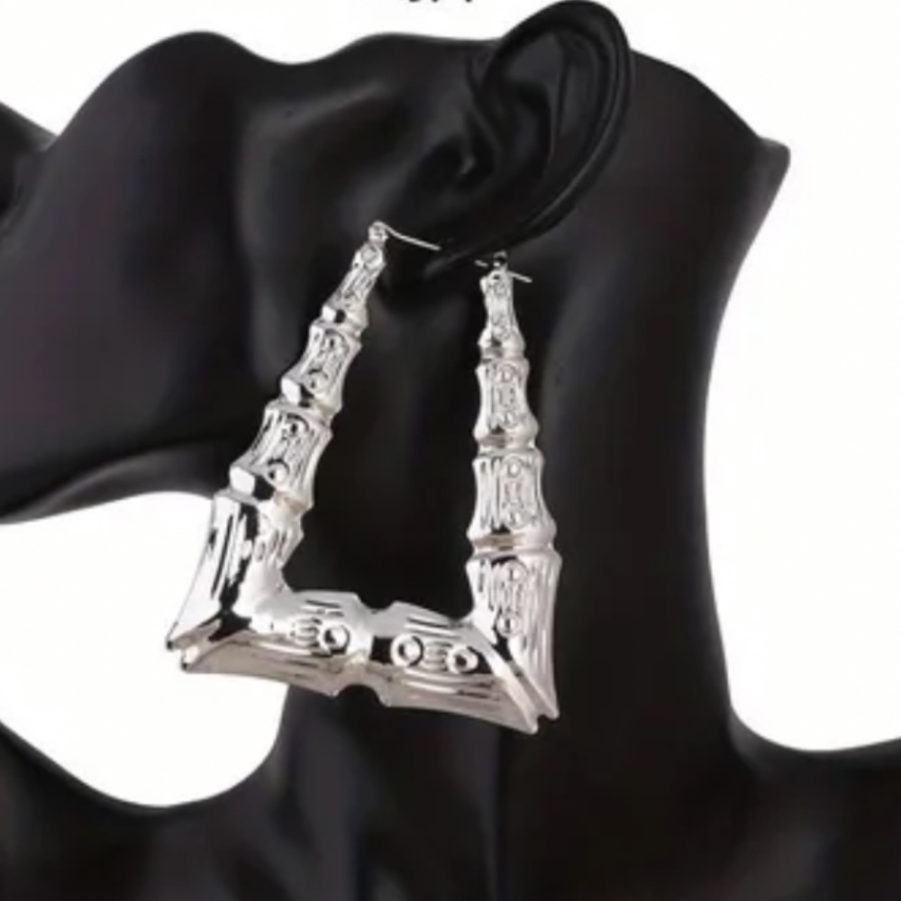Triangular bamboo earrings